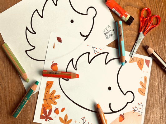 GRATIS Mal- und Bastelvorlage "Igel" 🍁🦔