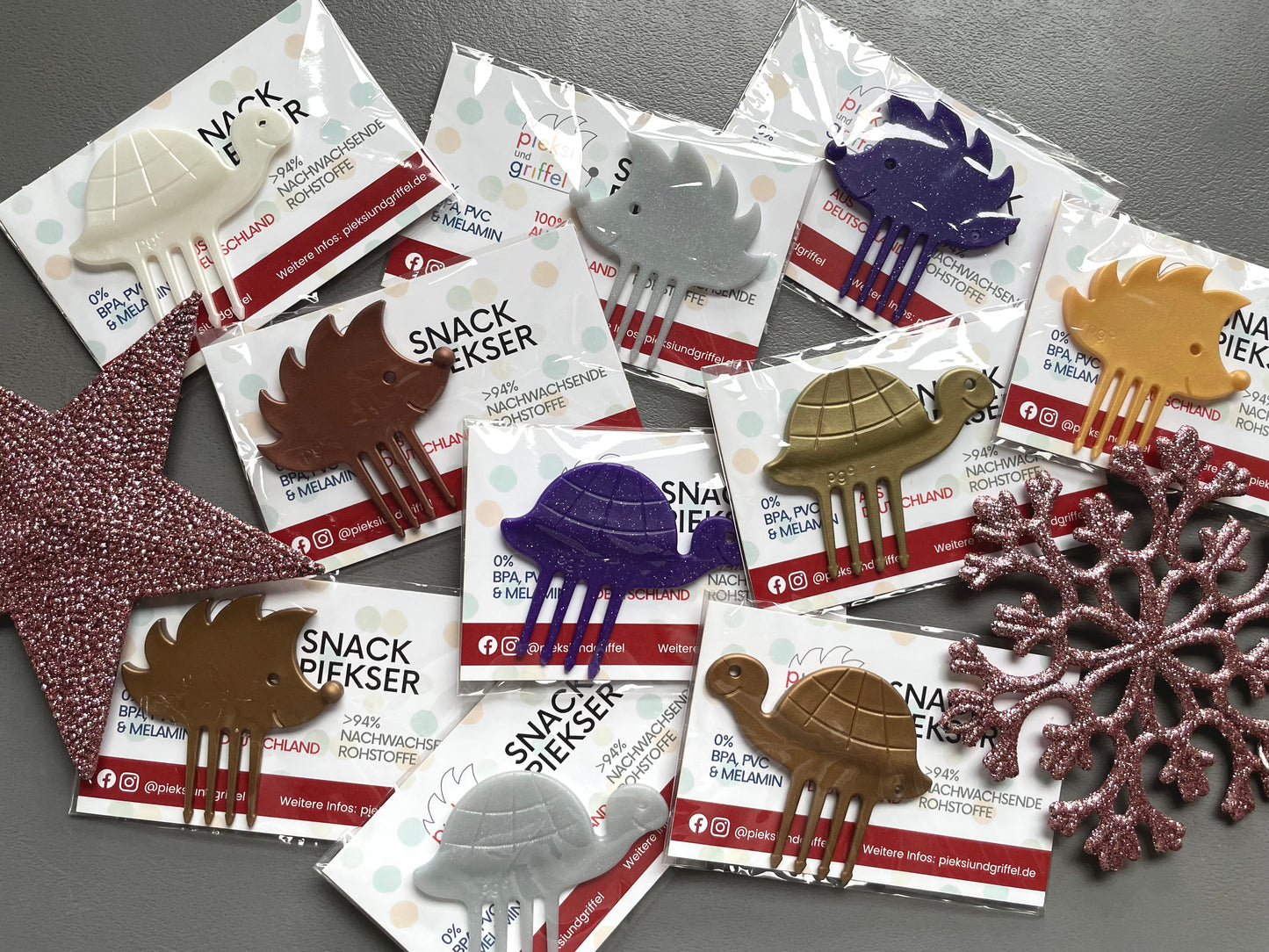 NEU! Pieksi 10er Set "Christmas Party" (Einzelverpackung) 🦔 🐢