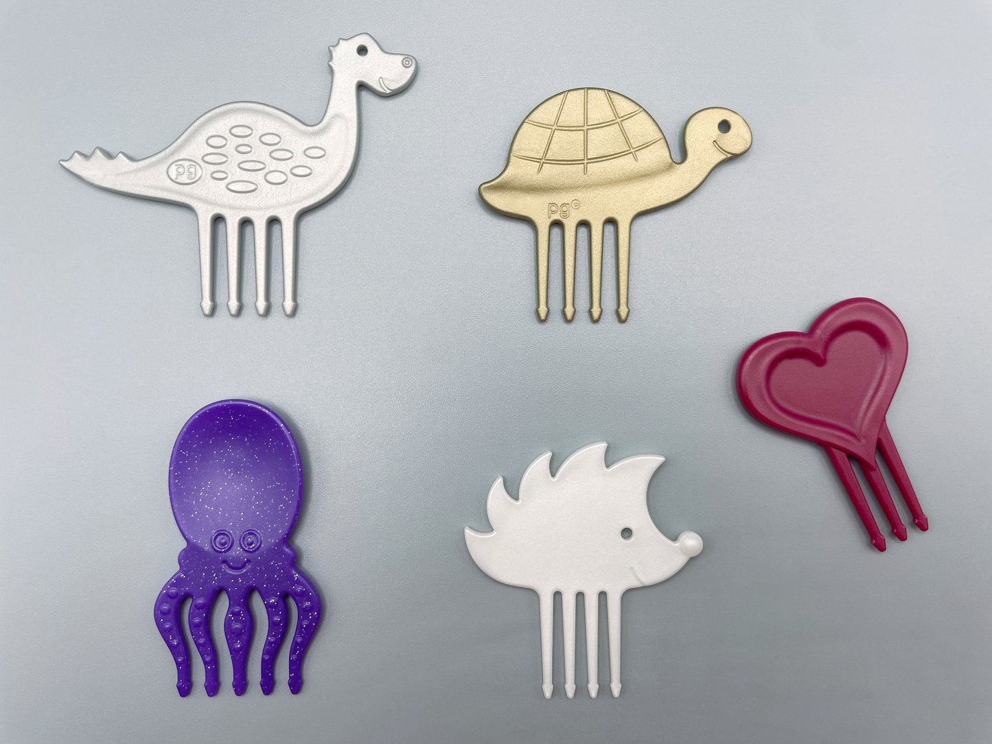 Pieksi set of 5 "Glimmer&Shine" 🎄🦔🐢🦕🐙❤️