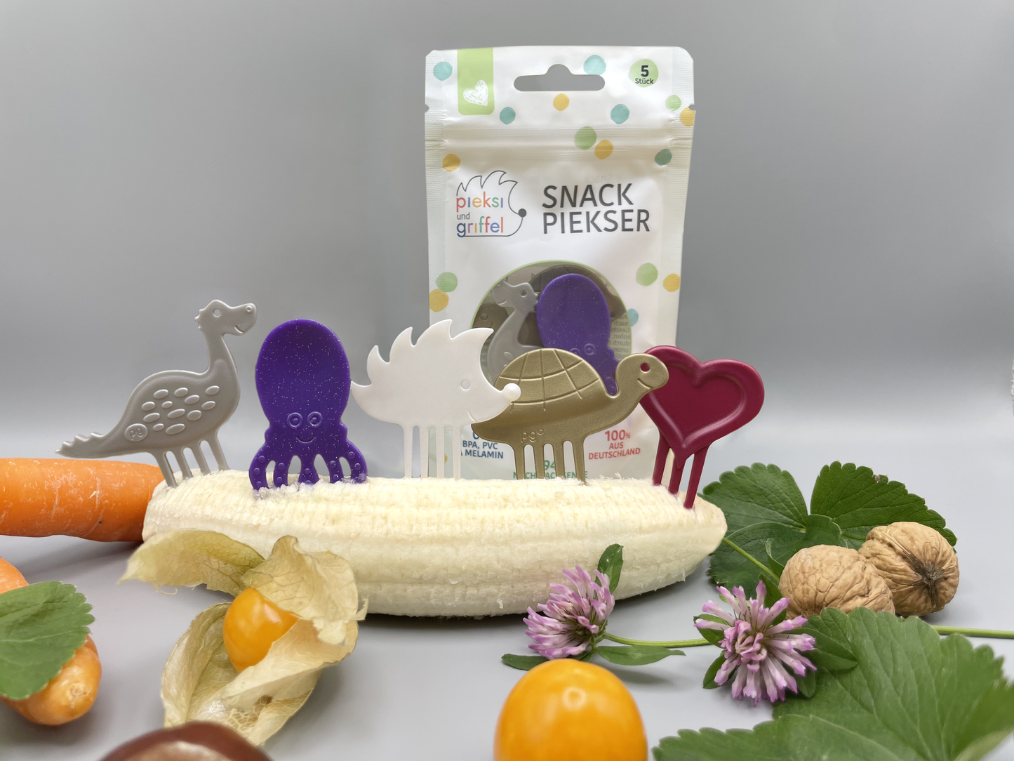 Pieksi set of 5 "Glimmer&Shine" 🎄🦔🐢🦕🐙❤️