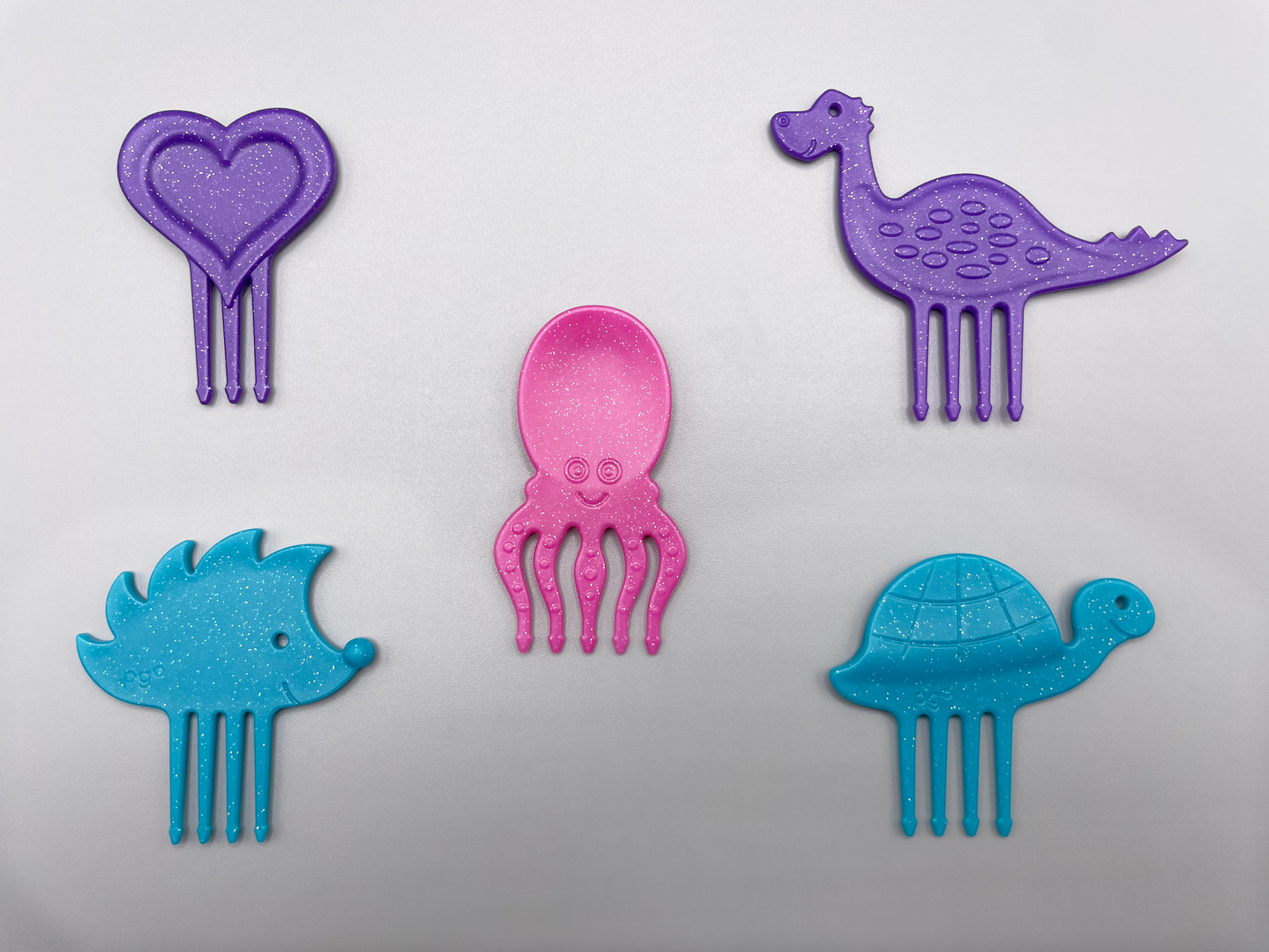 Pieksi 5er Set "Glitzi Five" 🦔🐢🦕🐙❤️