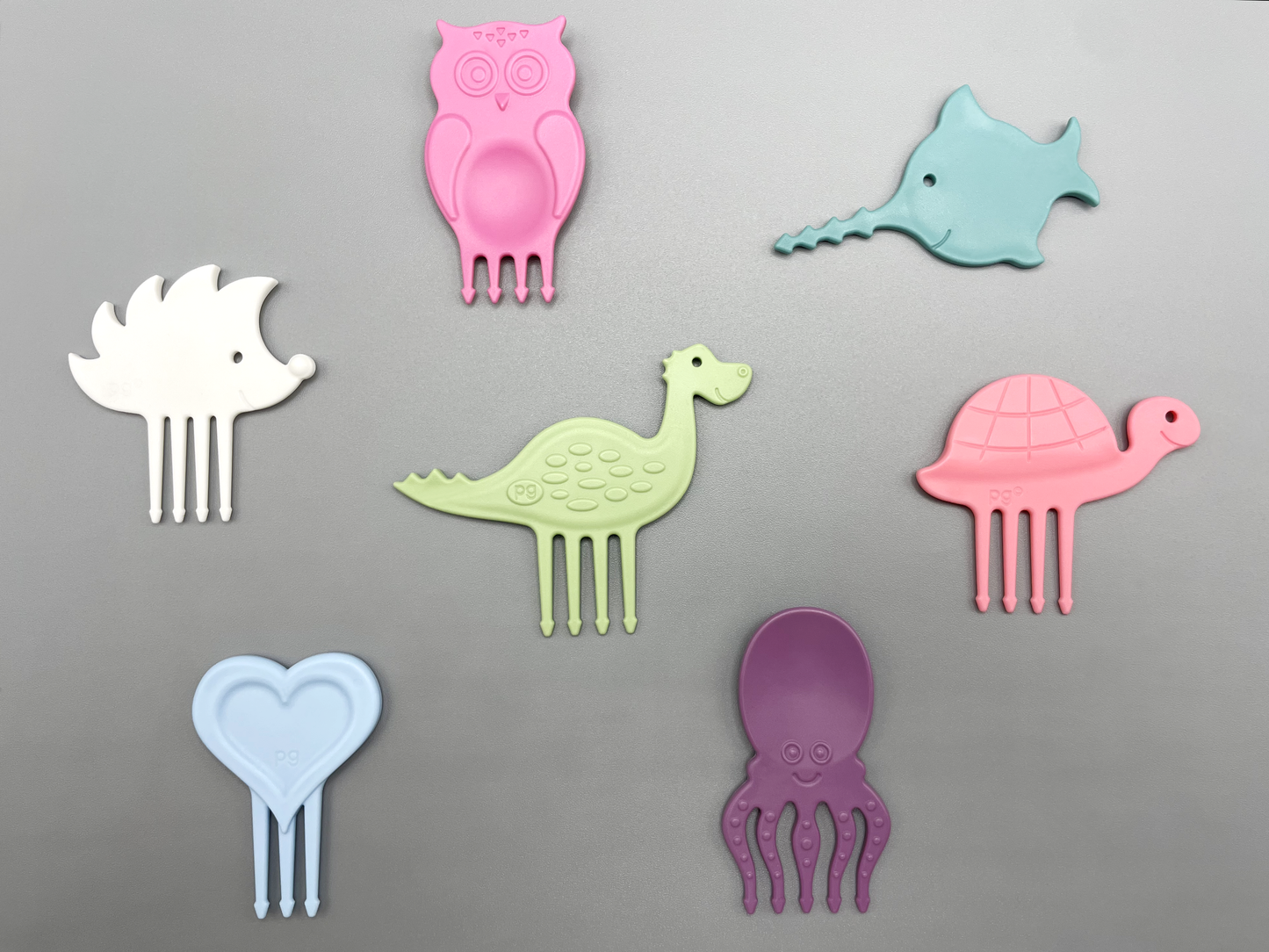Pieksi 7er Set "Sweet & Soft" 🦔🐢🦕🐙🐟❤️🦉