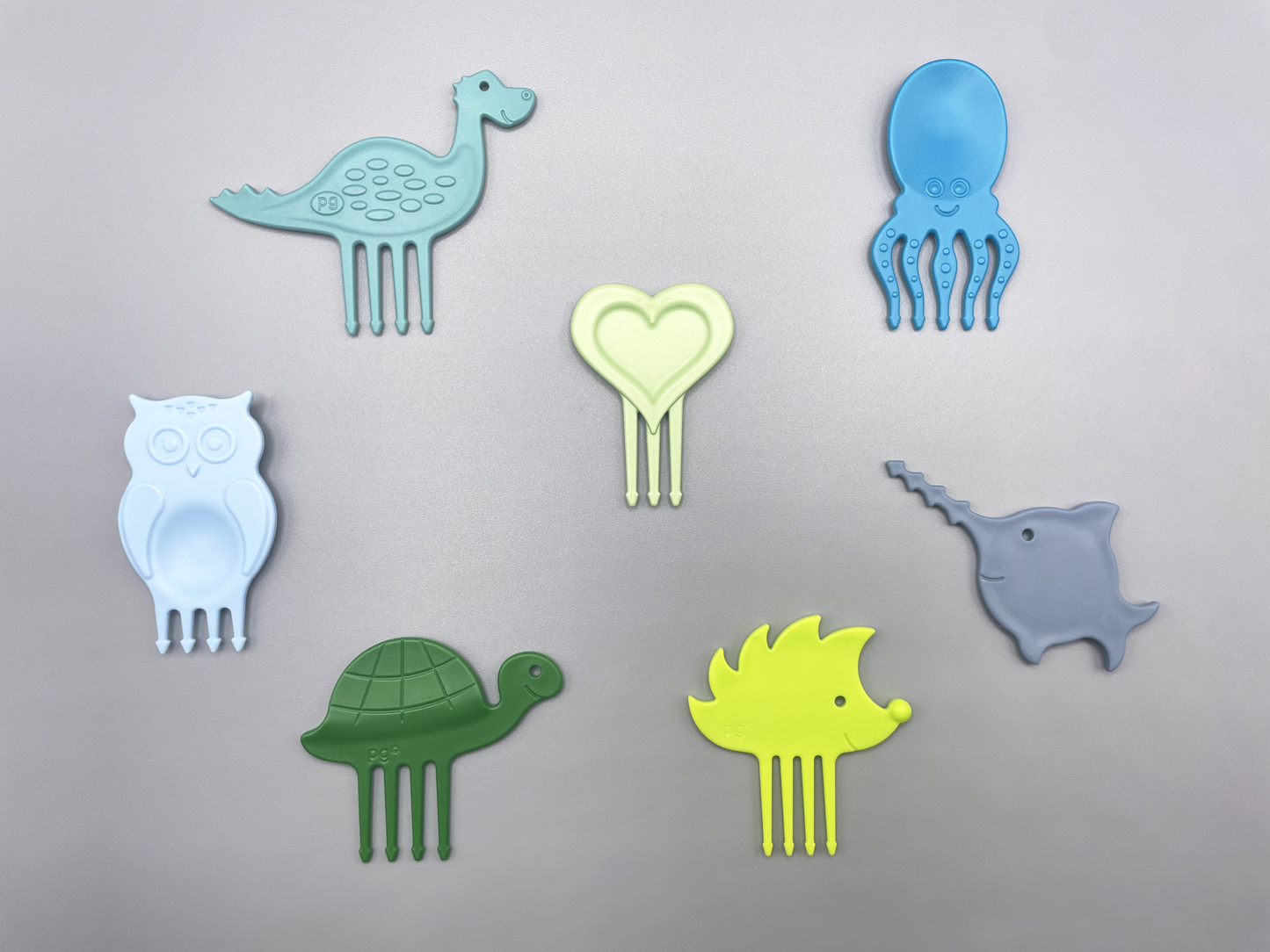 Pieksi 7er Set "Splashy Seven" 🦔🐢🦕🐙🐟❤️🦉