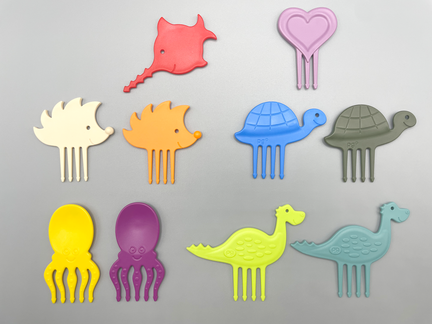 Pieksi set of 10 "Unique Ten" 🦔🐢🐟🦕🐙❤️