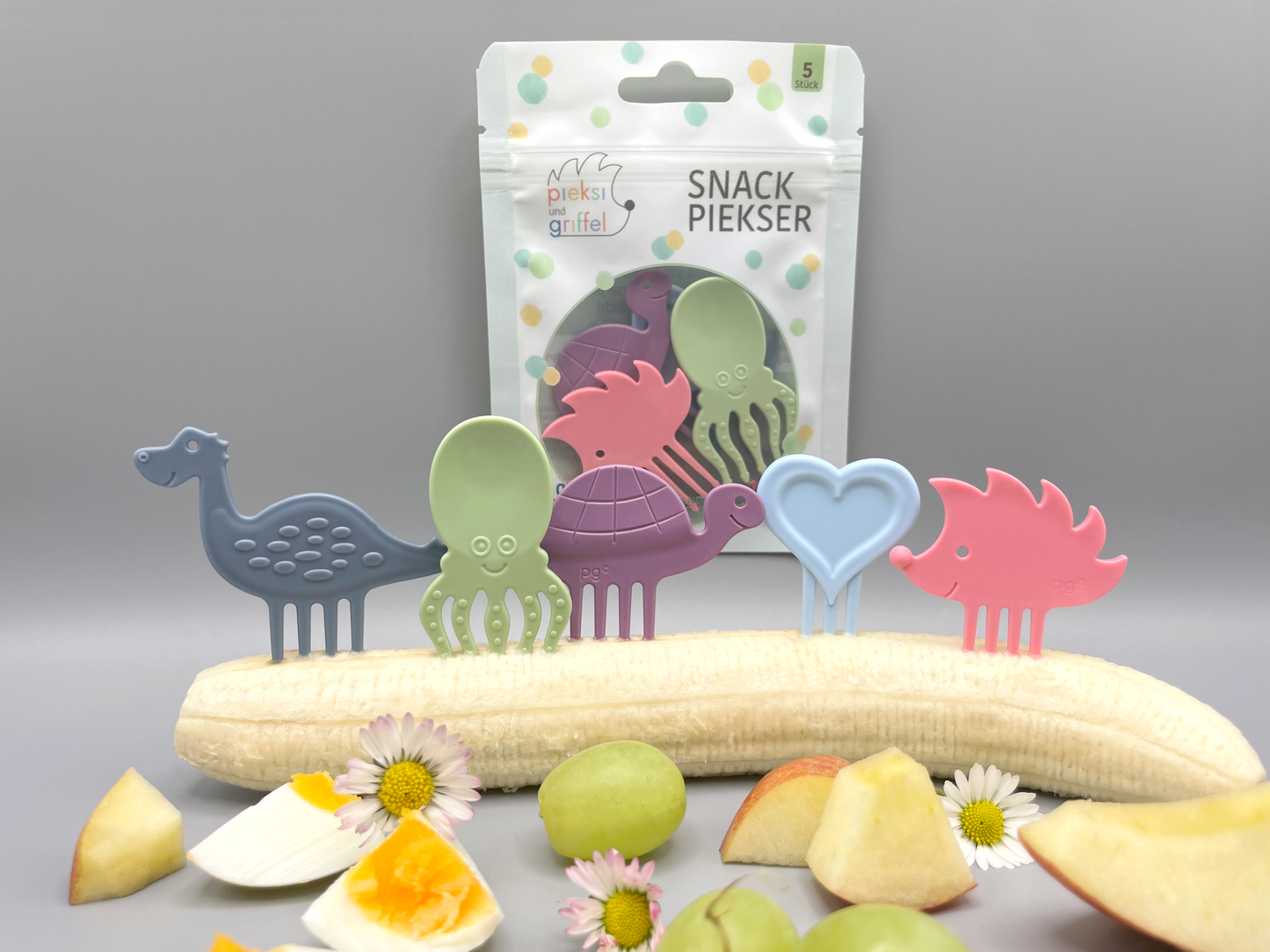 Pieksi 5er Set "Pieksi me softly" 🦔🐢🦕🐙❤️